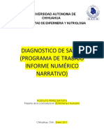 Diagnostico de Salud (Programa de Trabajo Informe Numérico Narrativo)