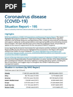 Who Covid-19 Situation Report For Aug. 2, 2020