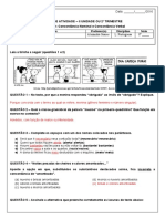 Lista de Exercício de LP 8º Ano II CORRIGIDA