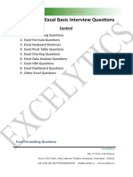 Excel Interview Questions