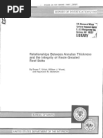 Ii B Rary: Relationships Between Annulus Thickness and The Integrity of Resin-Grouted Roof Bolts