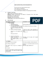 Detailed Lesson Plan in English Vii: A. Routine Activities 1. Greetings 2. Classroom Management