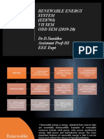 Renewable Energy System (EE8703) Vii Sem ODD SEM (2019-20) Dr.D.Sunitha Assistant Prof-III EEE Dept