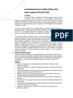 Política Nacional de Modernización de La Gestión Pública Al 2021