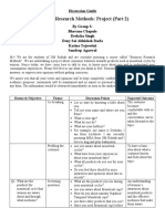 Business Research Methods: Project (Part 2) : Discussion Guide