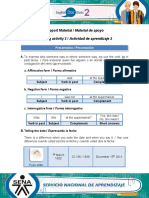 Support Material / Material de Apoyo Learning Activity 2 / Actividad de Aprendizaje 2