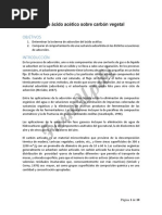 Adsorción de Ácido Acético Sobre Carbón Vegetal PDF