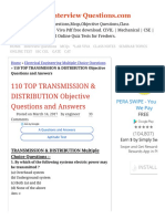 110 TOP TRANSMISSION & DISTRIBUTION Objective Questions and Answers Electric