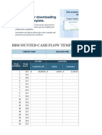 Discounted Cash Flow Templat: Year Number Year Date