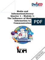 Media and Informationliteracy Quarter 1 - Module 1: The Influence of Media and Information To Communication