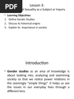 Lesson 3:: Gender and Sexuality As A Subject or Inquiry