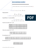 Valeurs Numeriques Usuelles