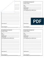 EcE Laboratory Borrowing Form