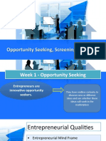 Opportunity Seeking, Screening & Seizing