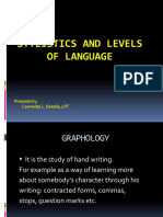 STYLISTICS and LEVELS of LANGUAGE