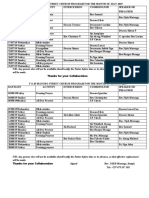 July and August Church Program