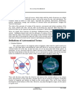 Astronomy: Definitions of Astronomical Terms