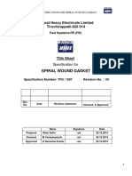 Spiral Wound Gasket: Bharat Heavy Electricals Limited Tiruchirappalli-620 014