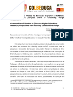 Comunidades de Prática Na Educação Superior A Distância