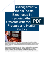 Alarm Management - Ammonia Plants Experience in Improving Alarm Systems With Focus On Process and Human Factors