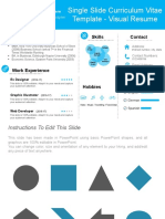 Single Slide Curriculum Vitae Template - Visual Resume: Education Skills Contact