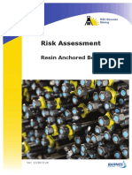 Risk Assessment: Resin Anchored Bolts