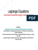 Lagrange Equations: Use Kinetic and Potential Energy To Solve For Motion!