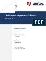 Las Ideas Más Importantes de Platon-Tarea 3 - Filosofía - Unitec