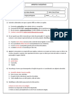 Aposto e Vocativo 8 Ano Atividade Gabarito