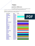 Colors Hexadecimal Values