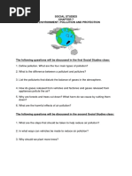 S.ST Questions - Our Environment - Pollution and Protection PDF