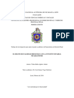 El Delito de Falsedad Ideológica en La Función Notarial Nicaragüense