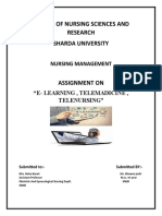 E-Learning, Telemadicin, Tele Nursing Assignment