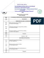 Programa Cientifico Preliminar Mastologia - Bolivia