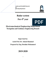 Radar System For 4 Year: Electromechanical Engineering Department