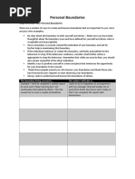 Personal Boundaries Worksheet