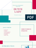 Dutch Lady: Financial Statement Analysis