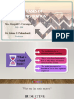 Legal Bases of Public Fiscal Administration