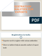 Registration Formalities For Exports: Unit 1