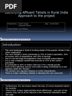 Identifying Affluent Tehsils in Rural India Approach To The Project