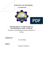 Mechanics of Machines: Lab Report