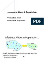 Inference About A Population: - Population Mean - Population Proportion