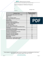 Table 2: Inspection Equipment Calibration Frequency