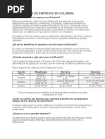 Clasificación de Empresas en Colombia