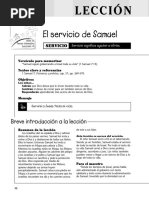 El Servicio de Samuel: Lección