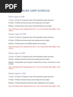 Egyptian Students Schedule