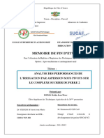 Analyse Des Performances de L'irrigation Par Aspersion Sous Pivots Sur Le Complexe Sucrier de Ferke 2