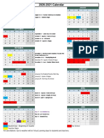 2020-2021 Calendar: July August