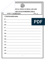 International Indian School, Riyadh: Subject: Mathematics STD: I