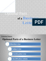 Optional Parts of A Business Letter